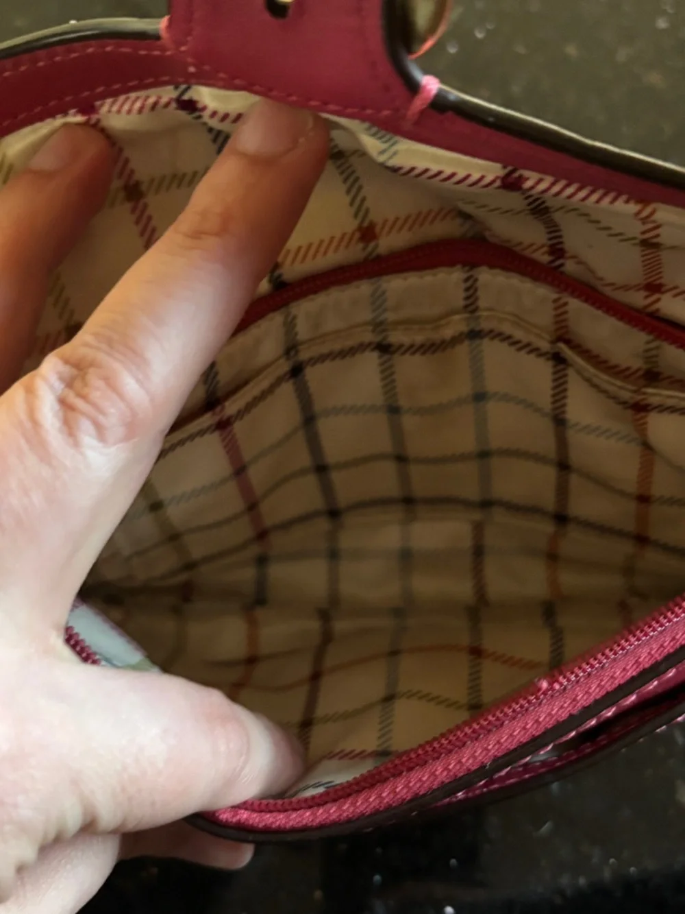 Coach Vintage Legacy Pink Leather Buckle Wristlet Clutch - Plaid Lining - Picture 5 of 5